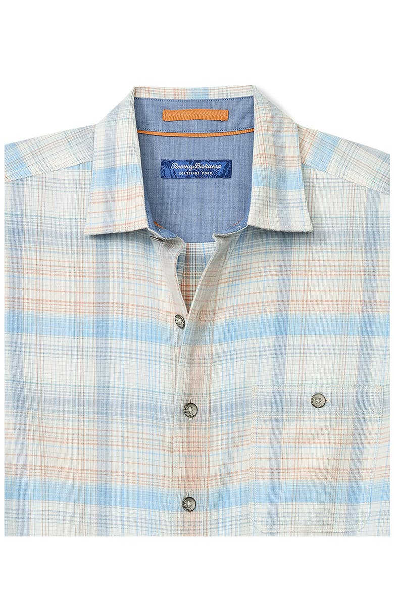 Coastline Cord Check Cotton Button-Up Shirt, Alternate, color, VANILLA ICE