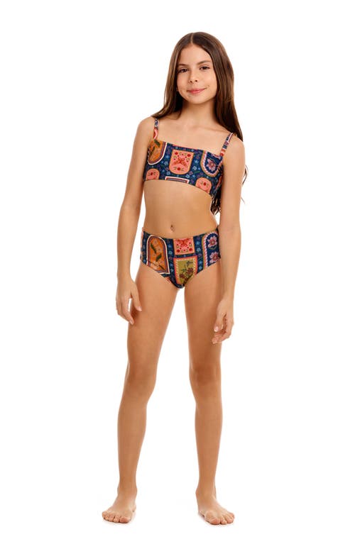 Agua Bendita Kids' Sky Reversible Two-piece Swimsuit In Multi