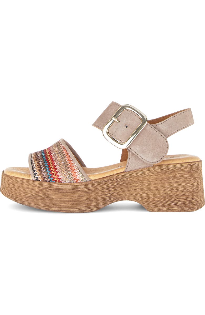 Gabor Ankle Strap Platform Sandal, Alternate, color, Taupe Multi Color
