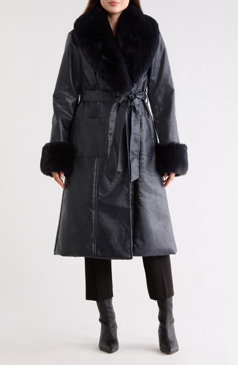 Stevie Faux Fur & Faux Leather Coat