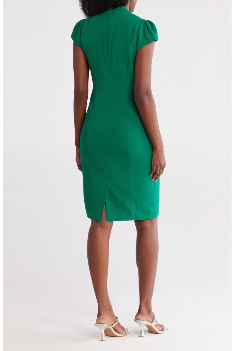 Signature Stretch Crepe Sheath Dress, Alternate, color, GREEN