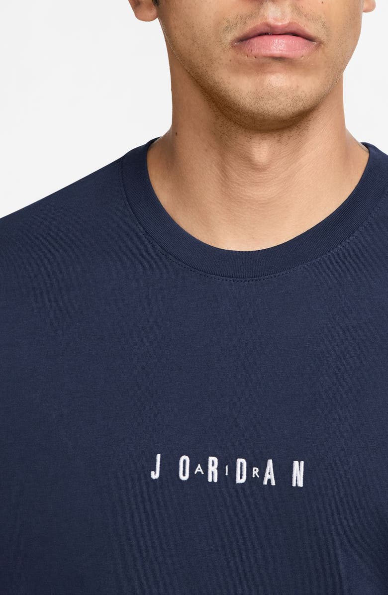 Nike Jordan Embroidered Crewneck T-Shirt, Alternate, color, Midnight Navy/ White