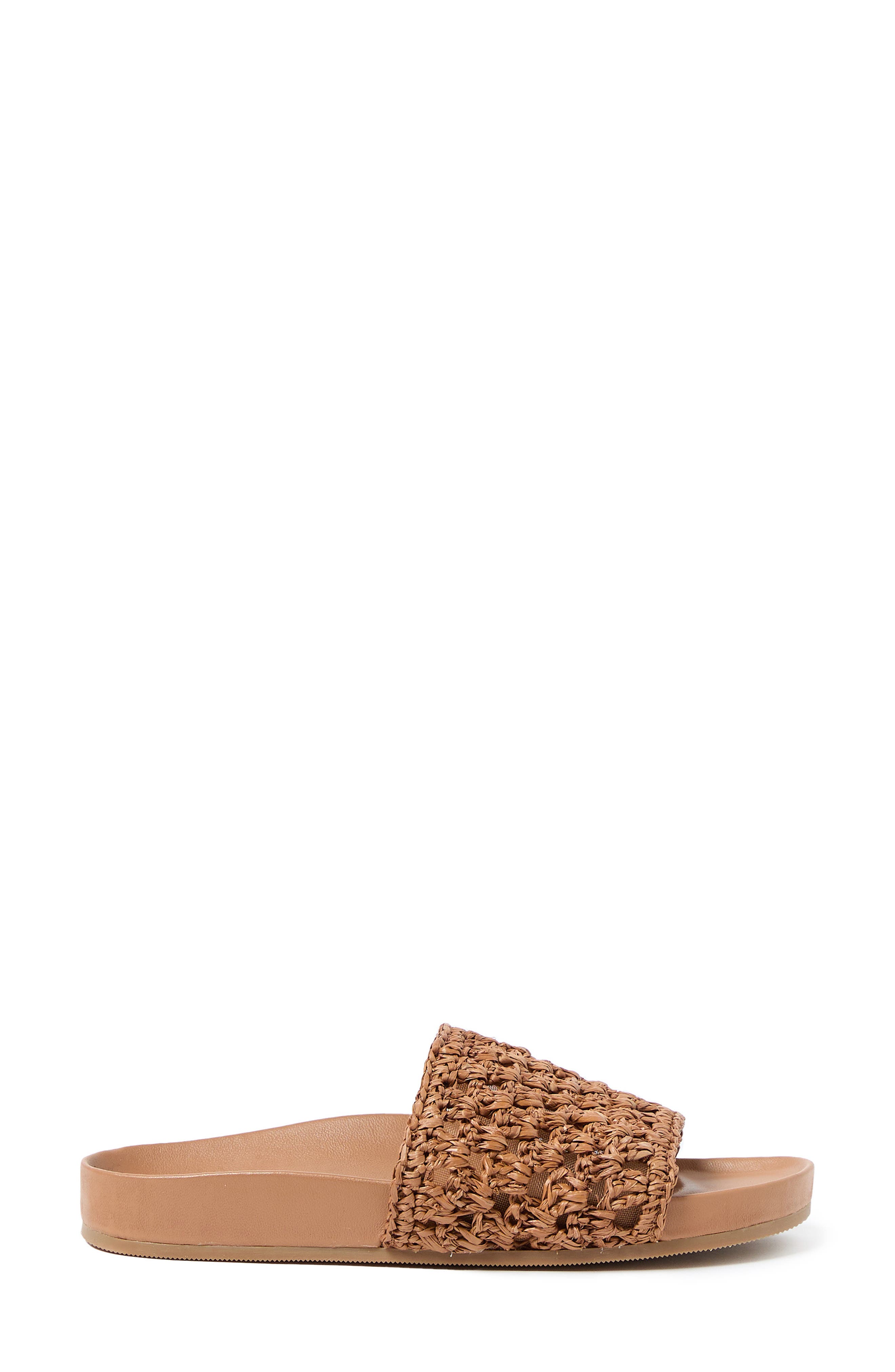 Loeffler Randall Henri Crochet Raffia Slide Sandal, Alternate, color, Brown