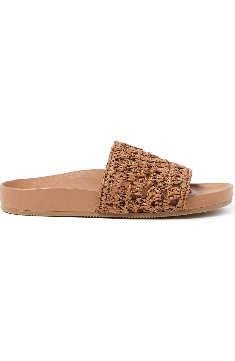 Loeffler Randall Henri Crochet Raffia Slide Sandal, Alternate, color, Brown