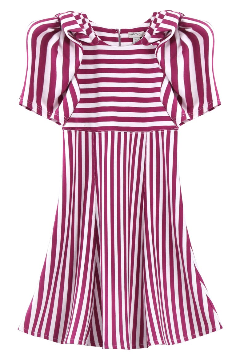 Kids' Gathered Bow Dress, Main, color, DARK PINK