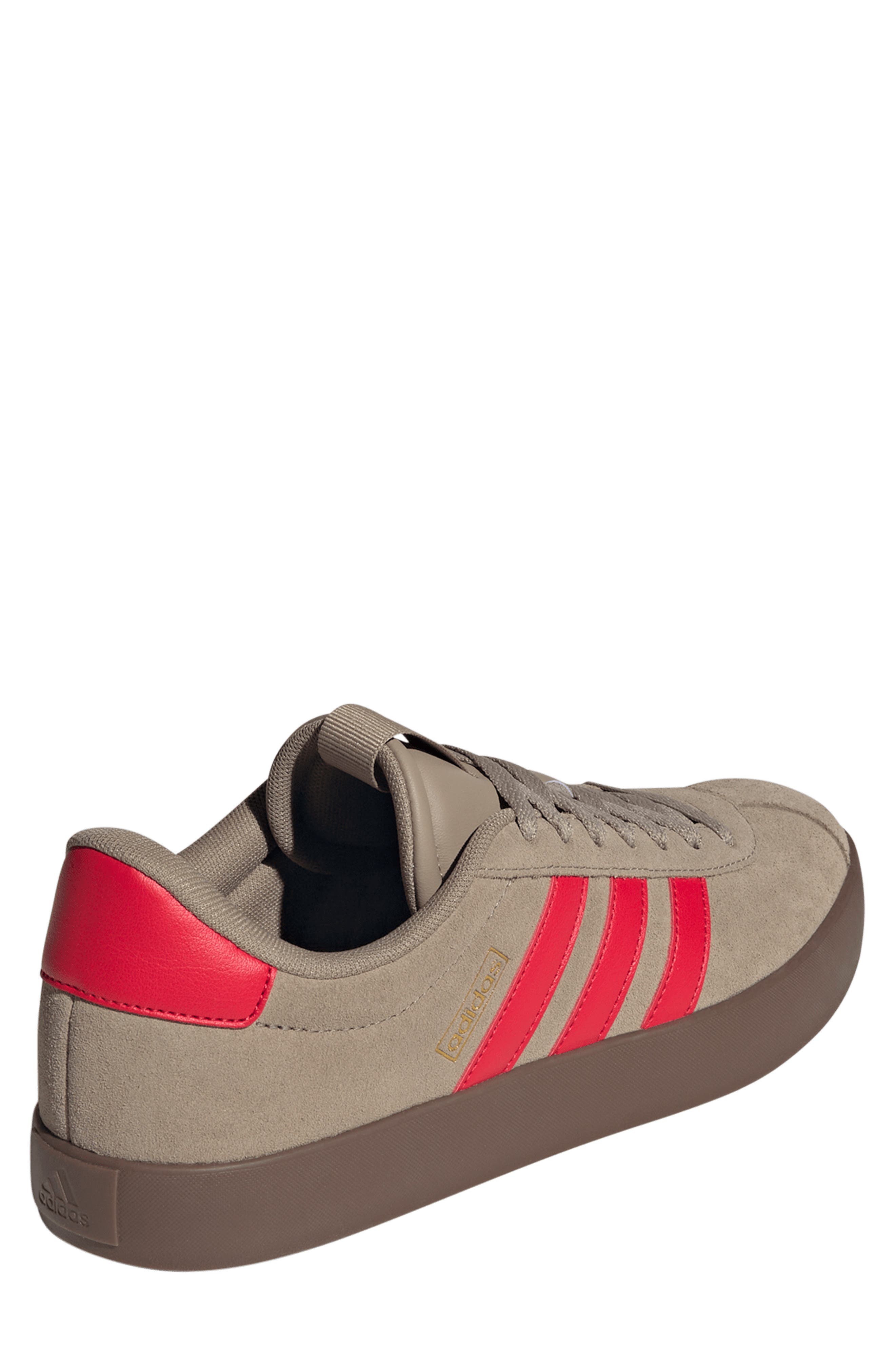 adidas VL Court 3.0 Sneaker, Alternate, color, Blanch Cargo/ Ruby/ Gold Met