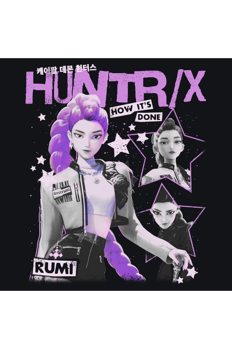 Men's KPop Demon Hunters Pop Star Huntrix Rumi  Graphic T-Shirt, Alternate, color, Black
