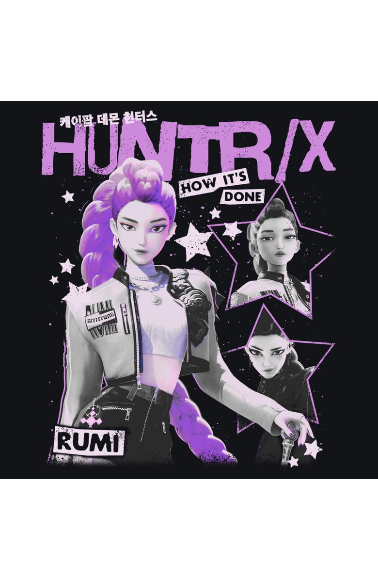 KPop Demon Hunters Men's KPop Demon Hunters Pop Star Huntrix Rumi  Graphic T-Shirt, Alternate, color, Black
