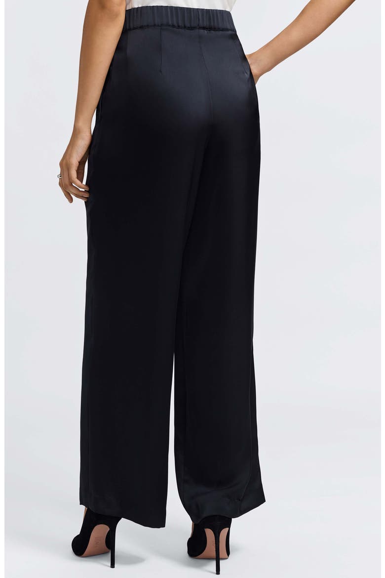 Hostess Satin Pull-On Pants, Alternate, color, BLACK