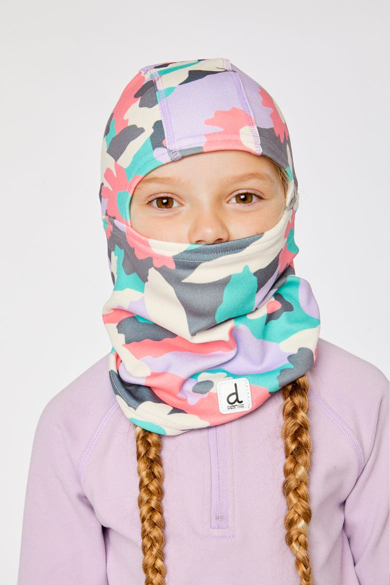 Camouflage Brushed Jersey Reflective Stretch Balaclava, Alternate, color, Coral Camouflage