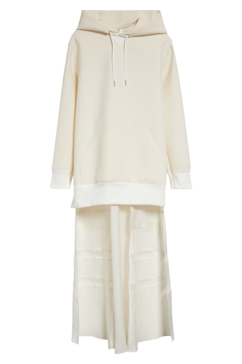 High-Low Hoodie Dress, Alternate, color, OFF WHITE