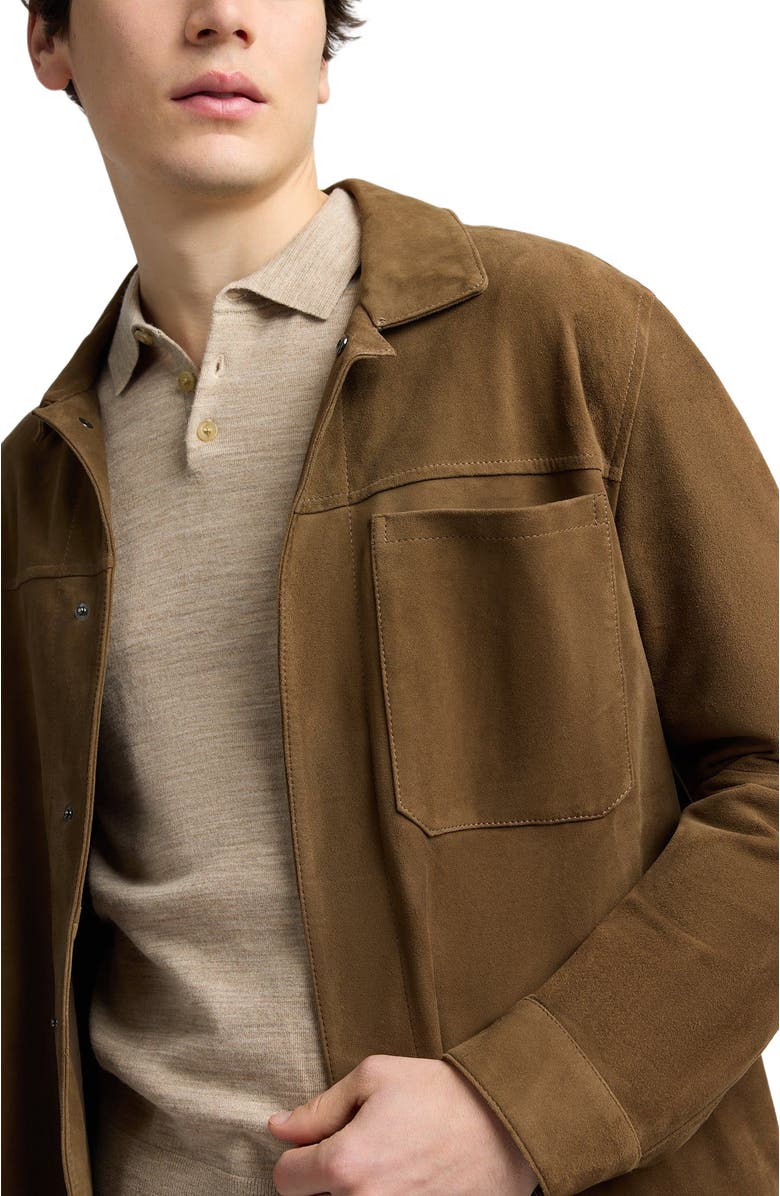 Onia Suede Work Overshirt, Alternate, color, Doe