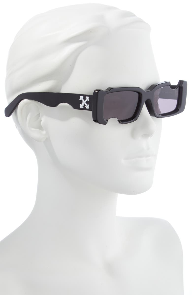 Off-White Cady 50mm Rectangular Sunglasses, Alternate, color, Black