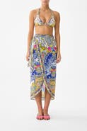 Camilla Eyelet Wrap Long Sarong W Tie Waist