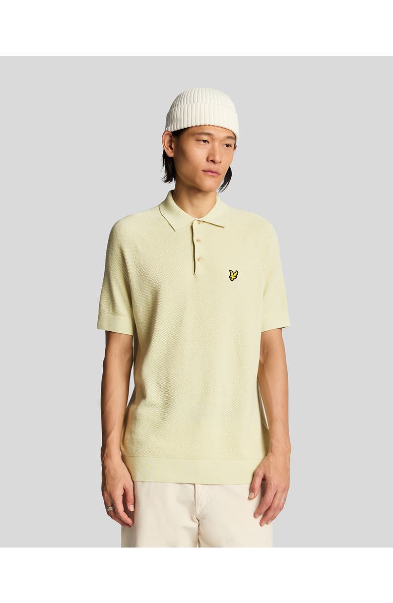 Lyle & Scott Linen Blend Knitted Polo, Main, color, Luna