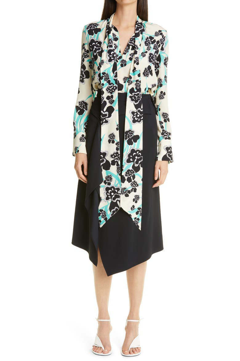 Asymmetrical Cady Skirt, Alternate, color, BLACK