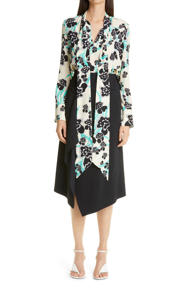 St. John Collection Asymmetrical Cady Skirt, Alternate, color,