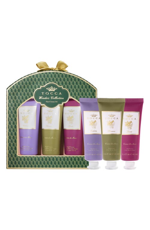 Tocca Wonders Collection Crema Veloce Mini Hand Cream Gift Set $36 Value In Green