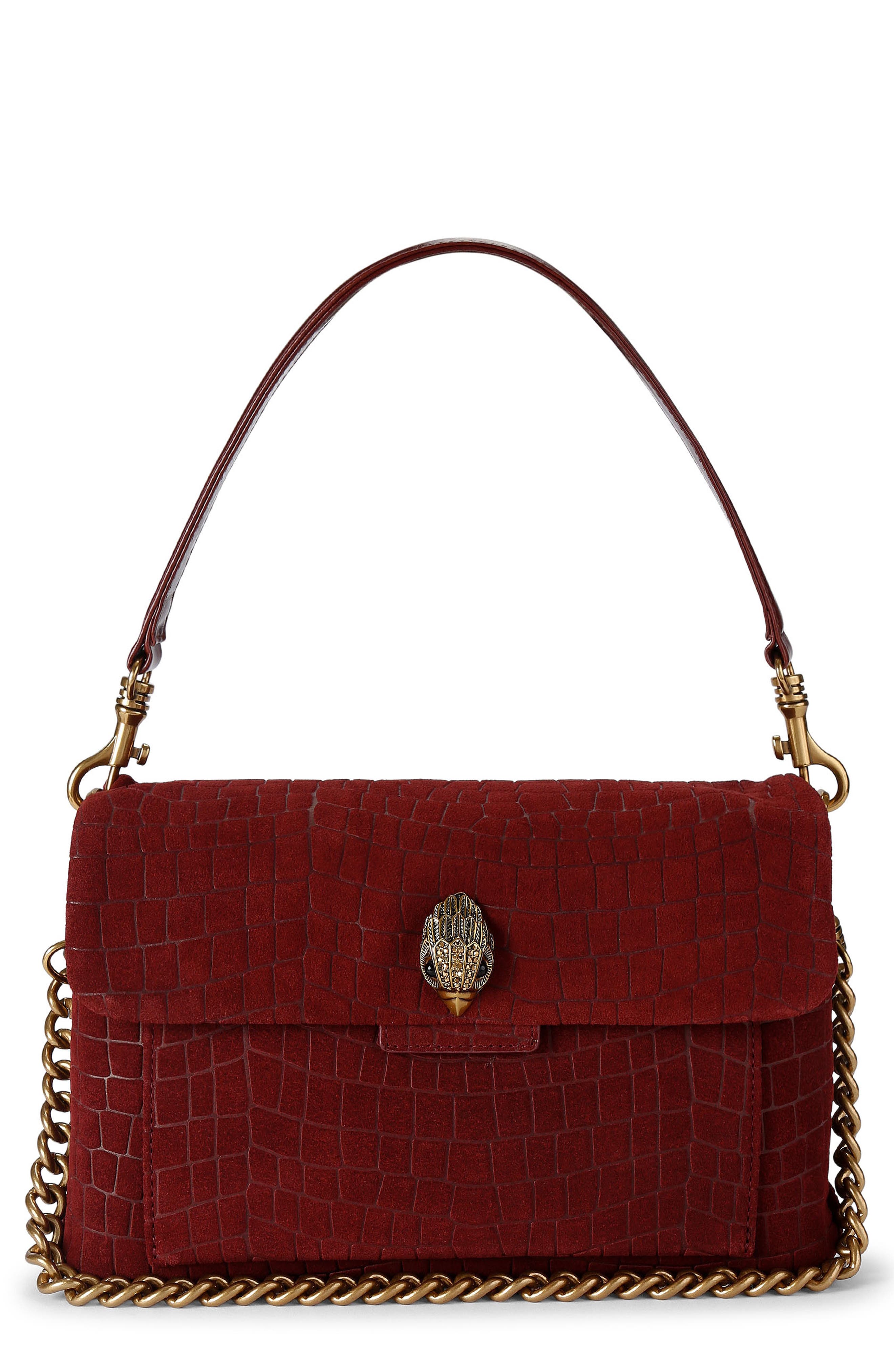 Celia Leather Shoulder Bag, Main, color, MEDIUM RED