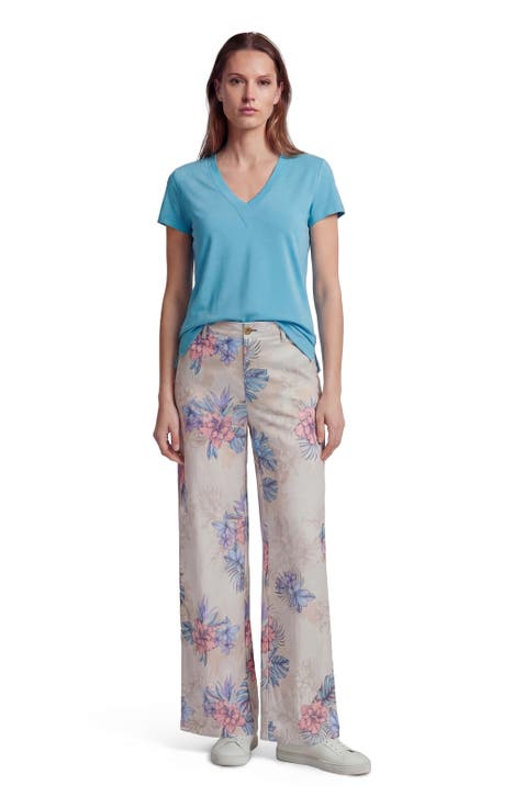 Exotic Floral Womens Wide Leg Pant