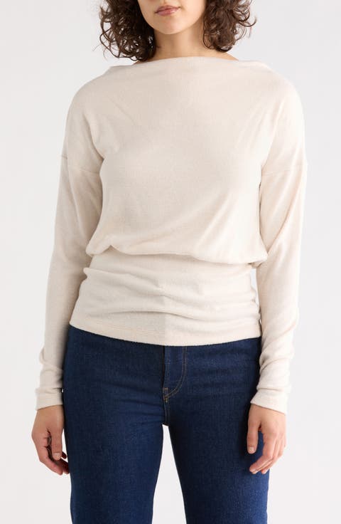 Long Sleeve Banded Hem Knit Top