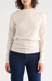 Renee C Long Sleeve Banded Hem Knit Top