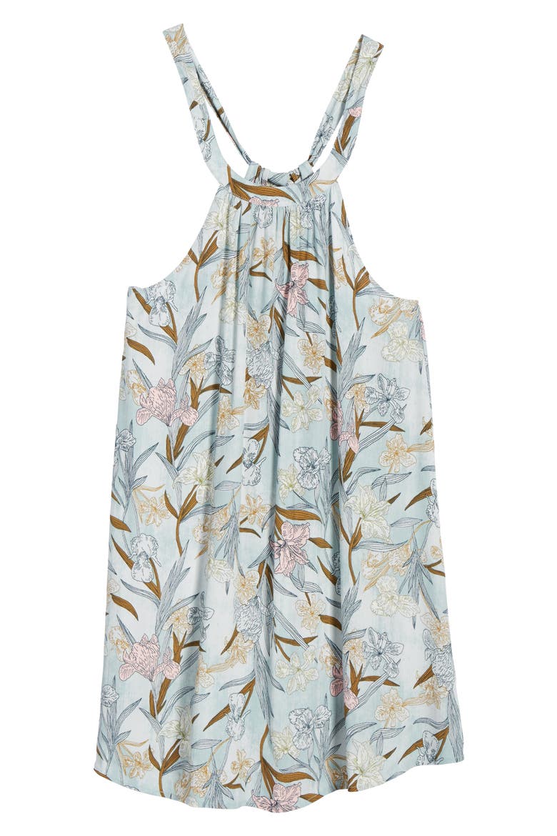 Print Halter Dress, Alternate, color, GREY MIC MO FLR
