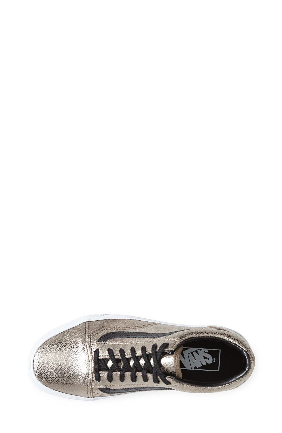'Old Skool' Metallic Leather Sneaker, Alternate, color, BRONZE/ BLACK LEATHER