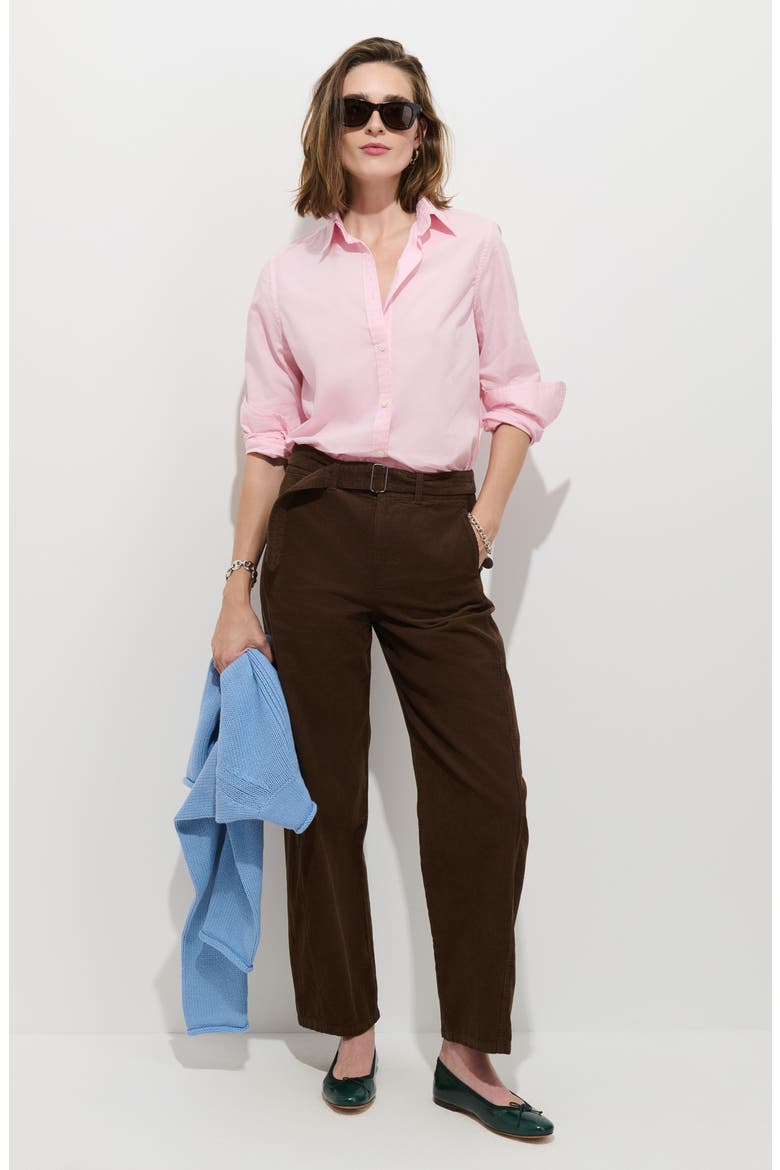 Paper Cotton Button-Up Shirt, Alternate, color, PINK DHALIA
