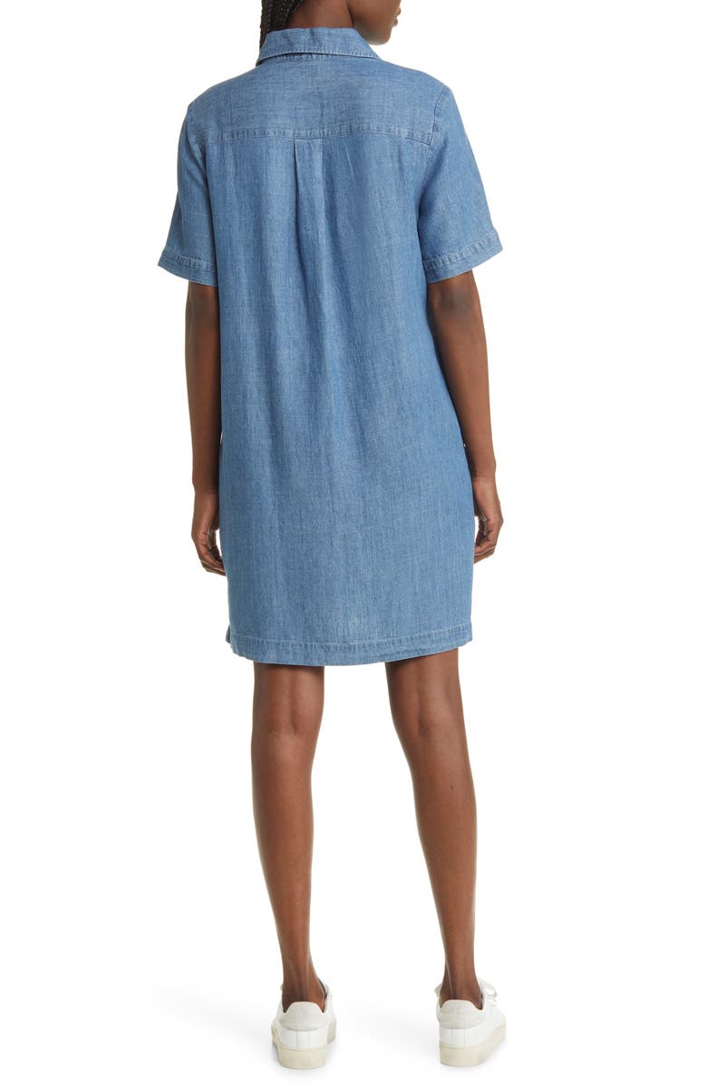Faherty Hana Chambray Mini Shirtdress, Alternate, color,
