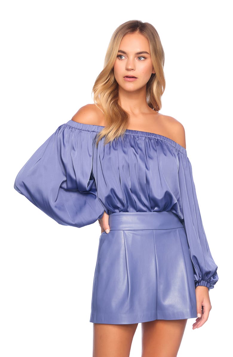 Susana Monaco Faux Leather Shorts, Alternate, color,