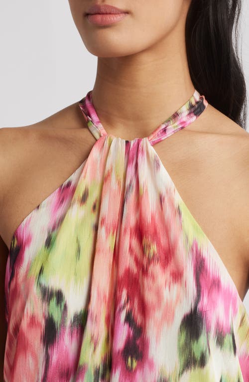 Julia Jordan Women's Printed Twisted Halter-neck Maxi Dress In Pink Multi