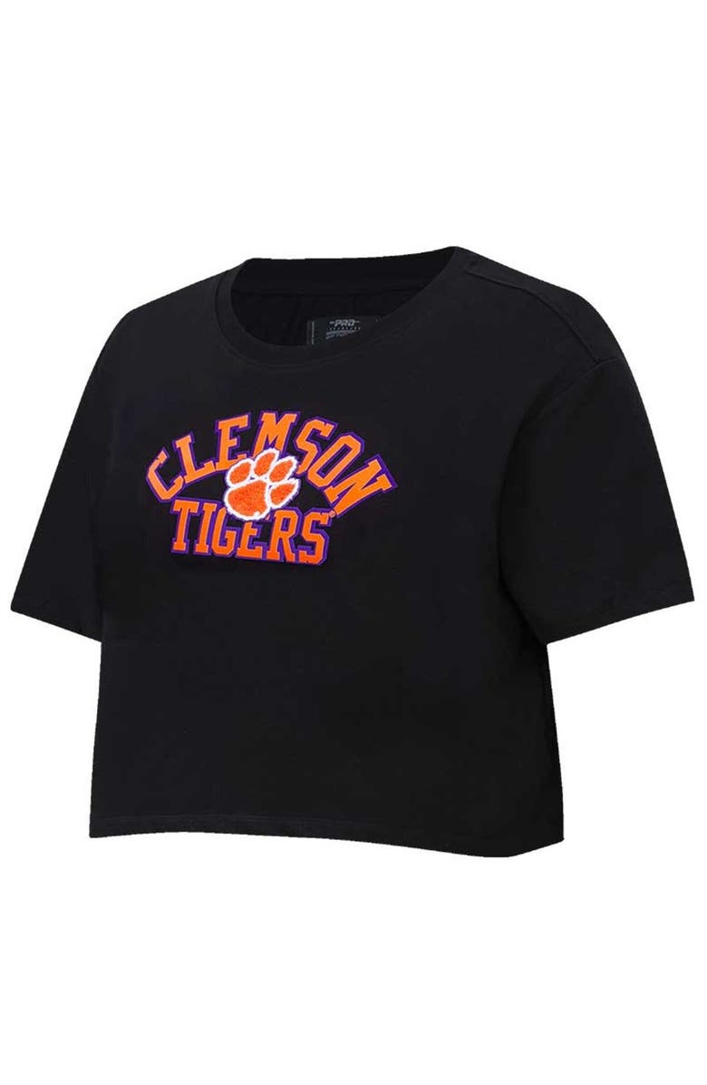 PRO STANDARD Women's Pro Standard Black Clemson Tigers Classic Three-Hit Boxy Cropped T-Shirt, Alternate, color, Black