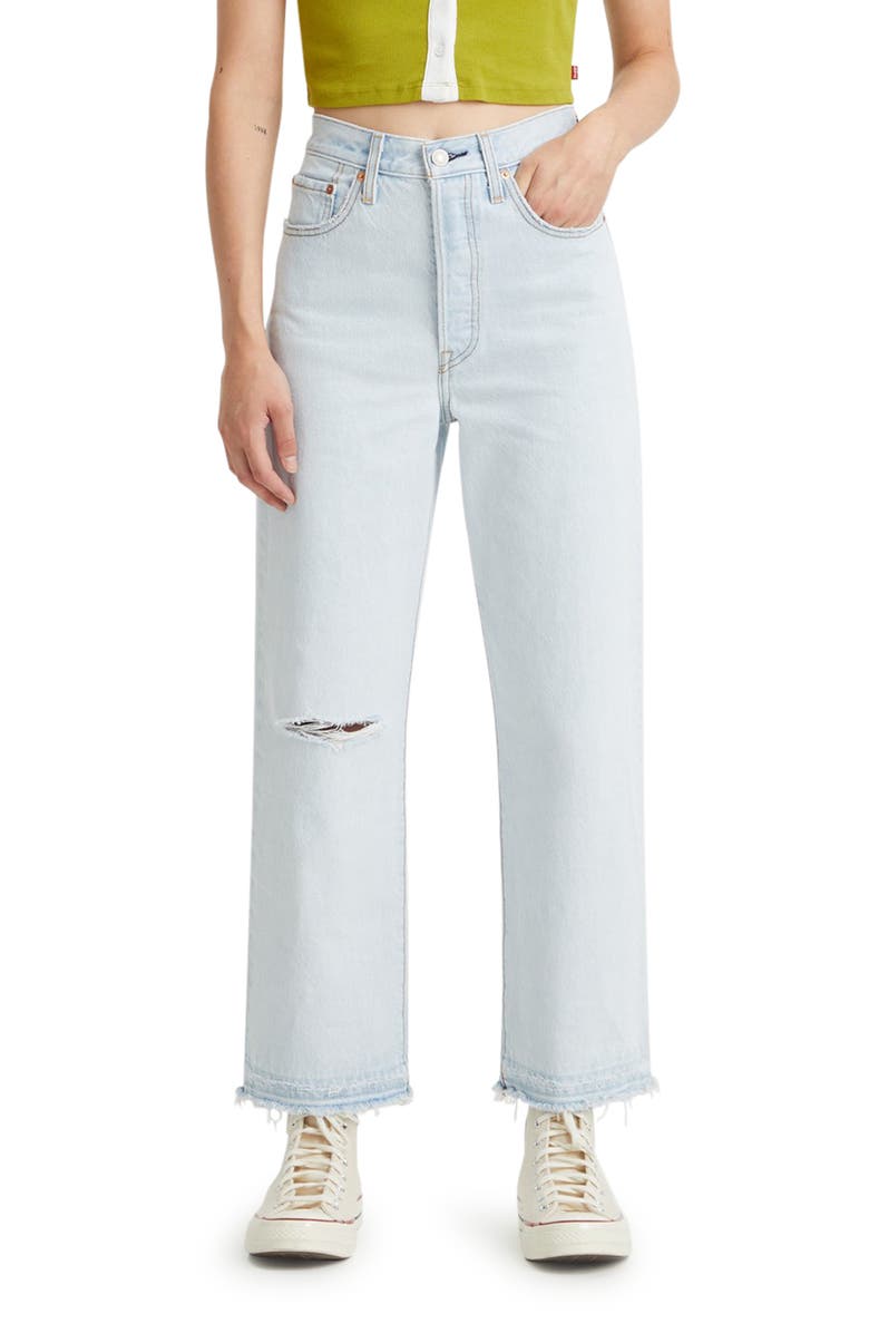 Levi's® Ribcage Ripped High Waist Ankle Straight Leg Jeans | Nordstromrack