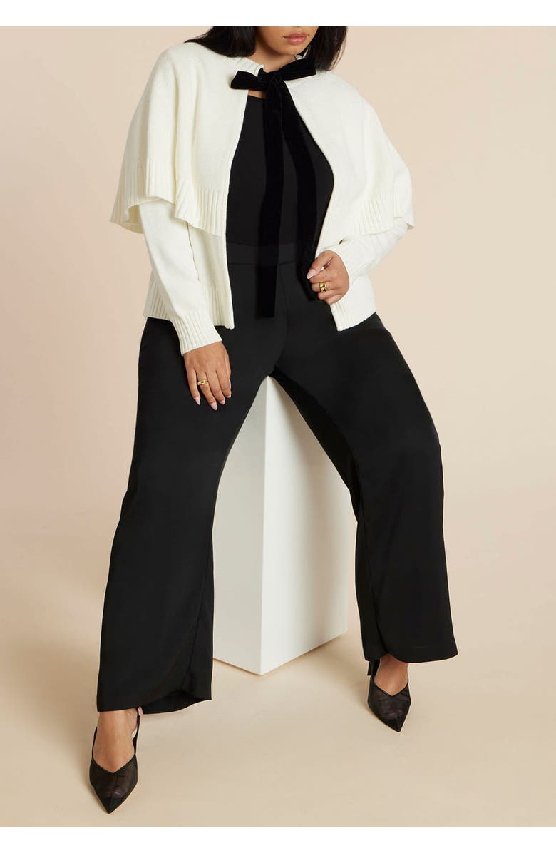 ELOQUII Cape Cardigan, Alternate, color, Jet Stream