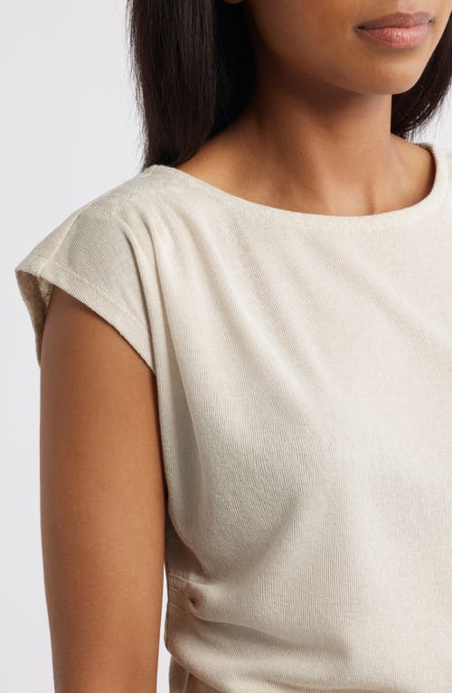 Wit & Wisdom Cap Sleeve Ruched Top In Neutral