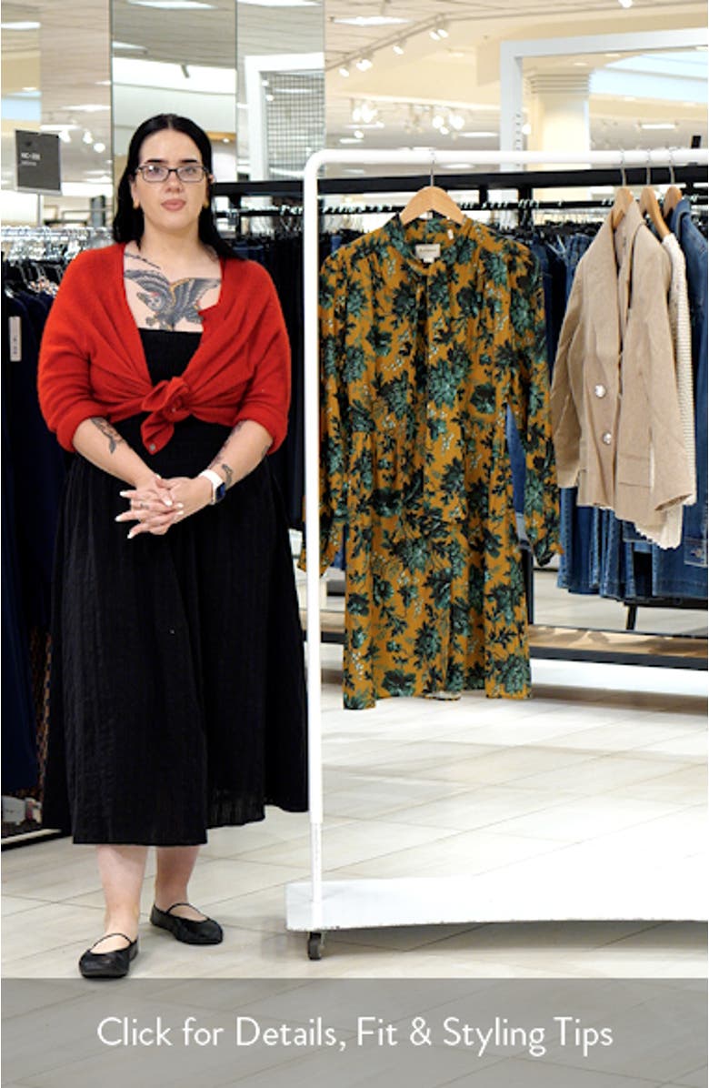 Queensbridge Floral Long Sleeve Shirtdress, sales video thumbnail