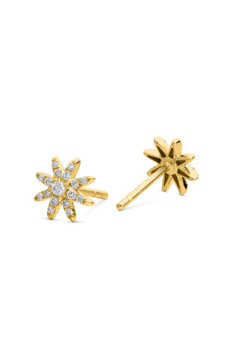 Petite Starburst 18K Gold & Pavé Diamond Stud Earrings, Alternate, color, DIAMOND/ YELLOW GOLD