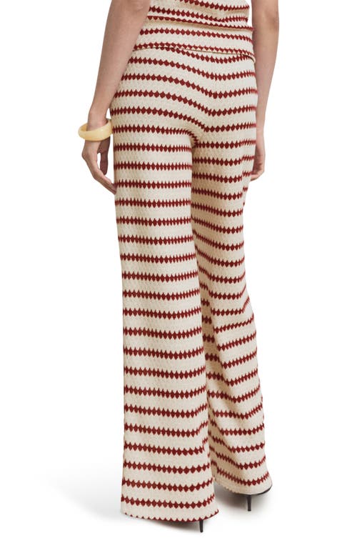 Mango Knitted Trousers With Geometric Print Red In Red