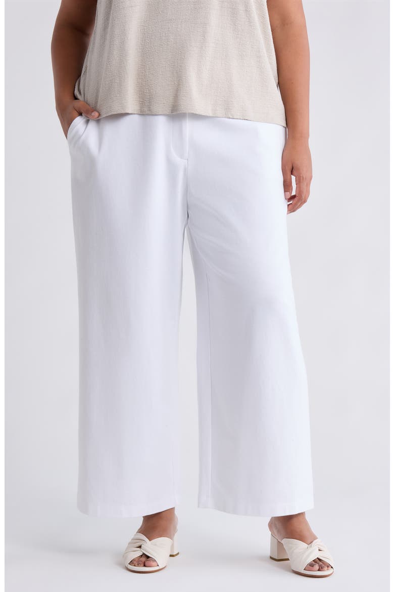 High Waist Ankle Wide Leg Pants, Main, color, WHITE