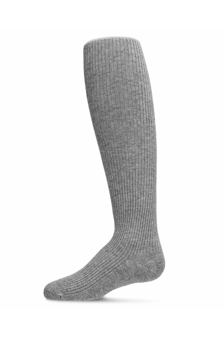 Thin Ribbed Cotton Tights, Main, color, Stone Heather