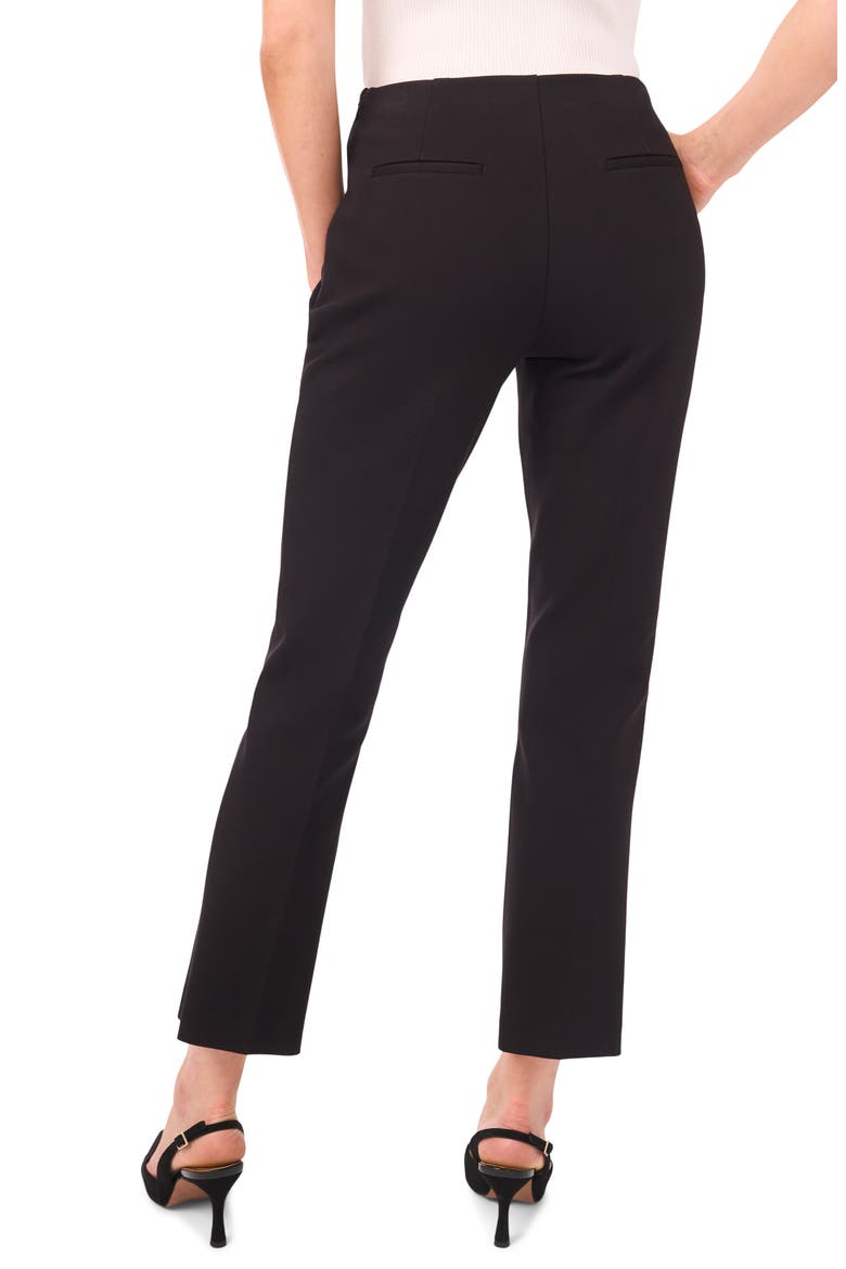 Pintuck Pleat Ponte Pants, Alternate, color, RICH BLACK