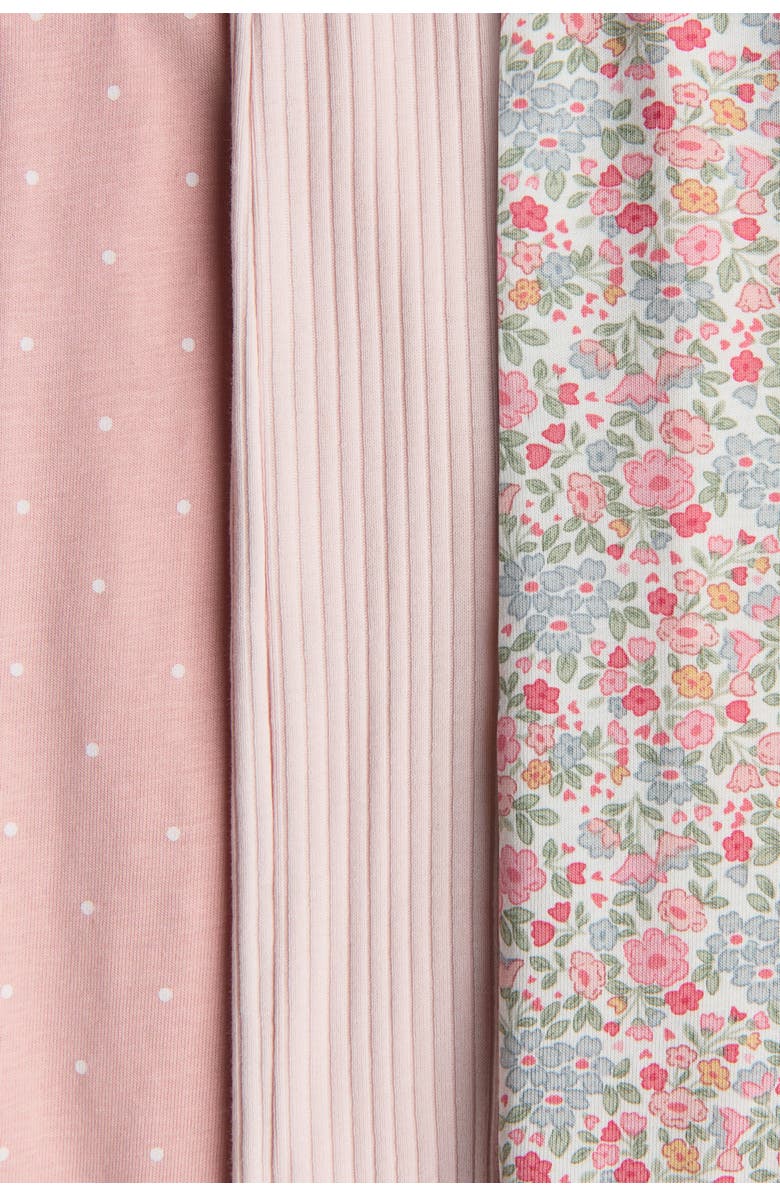 H&M 3-pack Zip-up Sleepsuits, Alternate, color, Dusty Pink/Floral