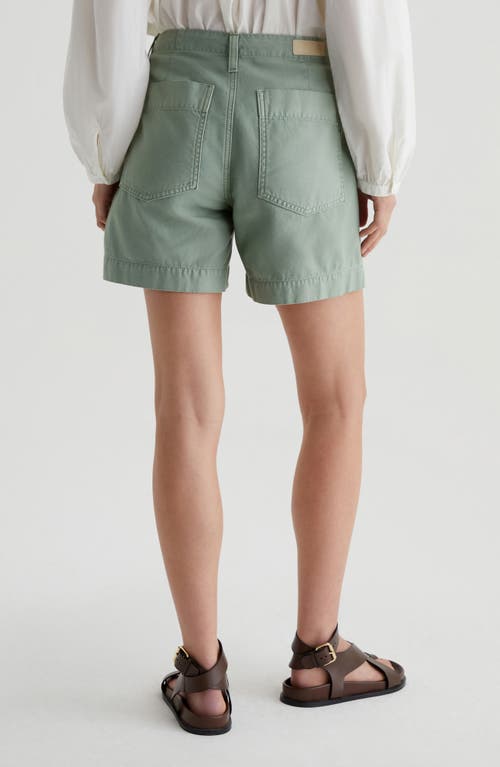 Ag Rosa Mid Rise Utility Shorts In Sulfur Matcha Latte In Green