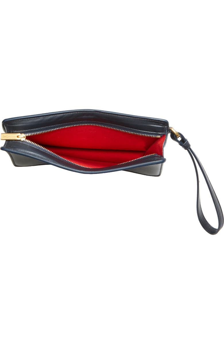Christian Louboutin Small Bettina Leather Wristlet, Alternate, color, Black/ Gold