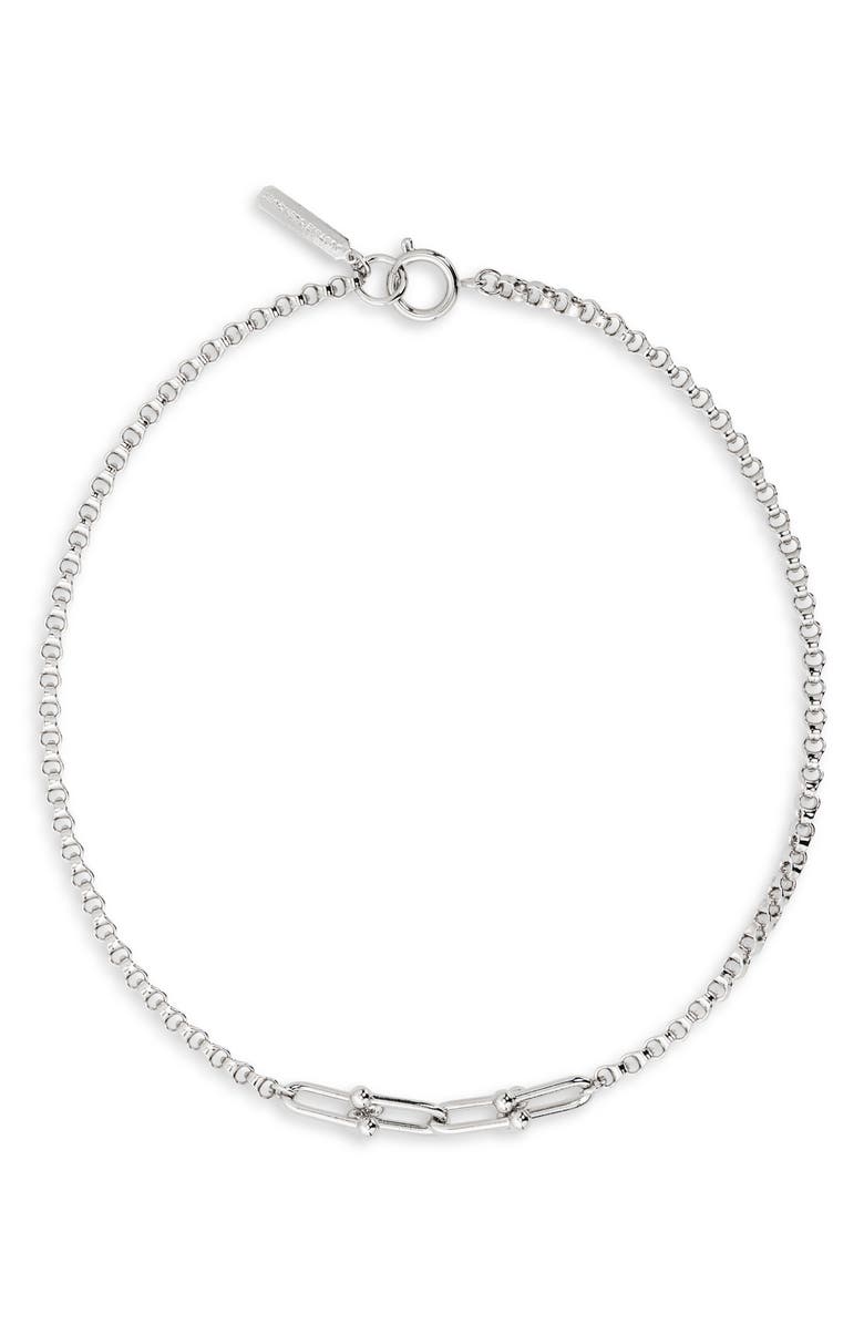 Justine Clenquet Hanel Necklace, Main, color, Palladium