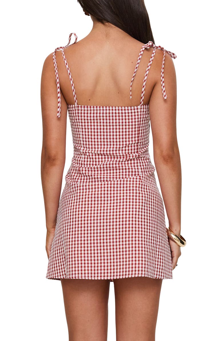 Princess Polly Burkes Gingham Minidress, Alternate, color, Red