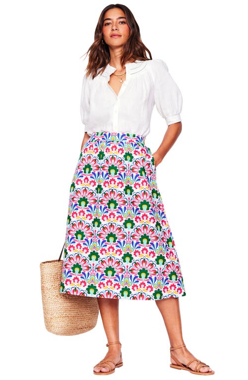 BODEN BODEN HATTIE POPLIN MIDI SKIRT 