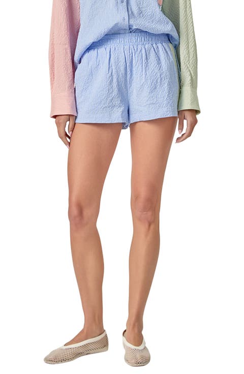 Stripe Seersucker Shorts