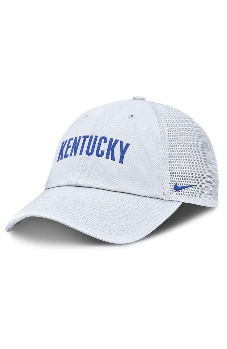 Nike Men's Nike White Kentucky Wildcats Club Campus Trucker Adjustable Hat, Main, color, White